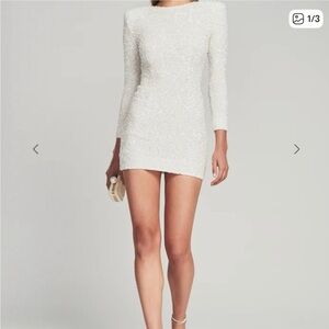 Retrofête Nikki White Long Sleeve Dress. Small.